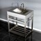 Fauceture KVSP3122A8 31" Stainless Steel Sink W/ Steel Console Sink Base, Nickel KVSP3122A8 - alternate 4